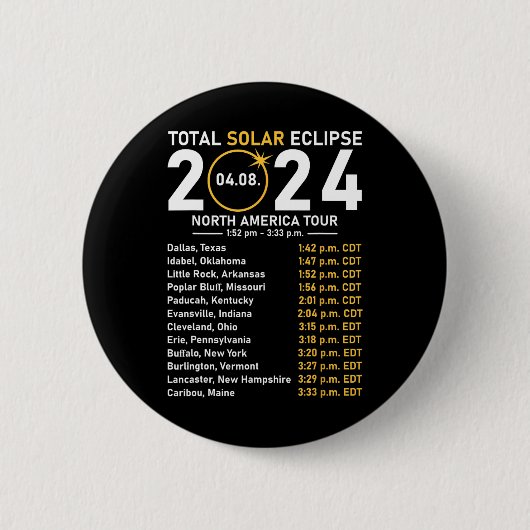Eclipse 太陽の 2024北米ツアー州Totali 缶バッジ (正面)