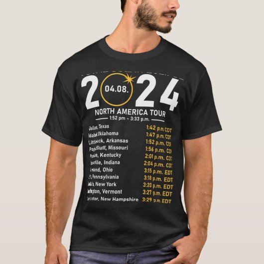 Eclipse 太陽の 2024北米ツアー州Totali Tシャツ (正面)