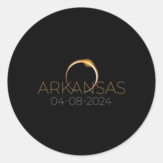 Eclipse 太陽の 2024州アーカンソー総太陽のEcli ラウンドシール (正面)