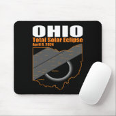 Eclipse 太陽の 2024州オハイオ地図太陽の合計 マウスパッド (マウス)