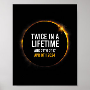 Eclipse 太陽の 2024年4月8日の全体が1回に2回発生 ポスター