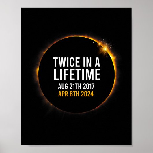Eclipse 太陽の 2024年4月8日の全体が1回に2回発生 ポスター (正面)