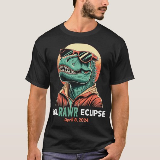 Eclipse 太陽の 2024年4月8日Eclipse Kids Boys Trex Tシャツ (正面)