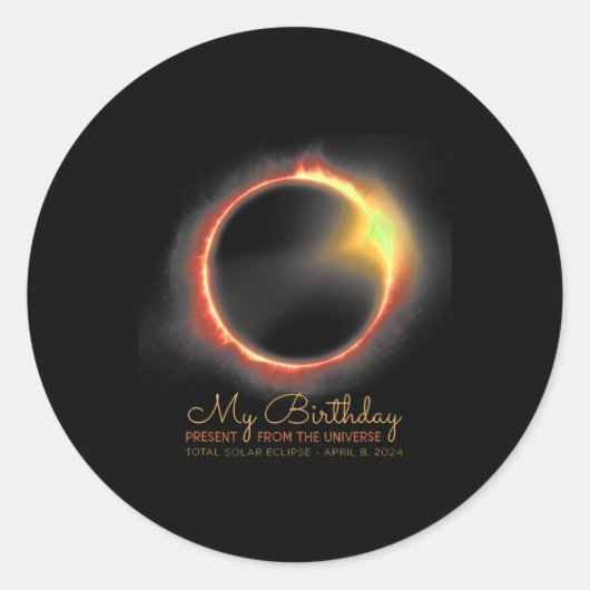 Eclipse 太陽の 2024年4月8日Total Eclipse ラウンドシール (正面)