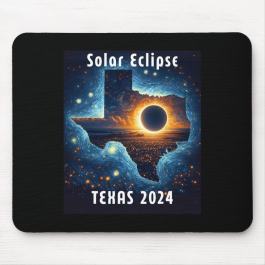 Eclipse 太陽の 2024星空の夜 マウスパッド (正面)