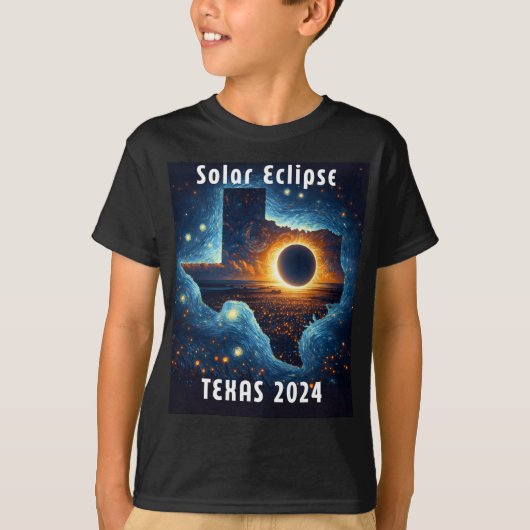 Eclipse 太陽の 2024星空の夜 tシャツ (正面)