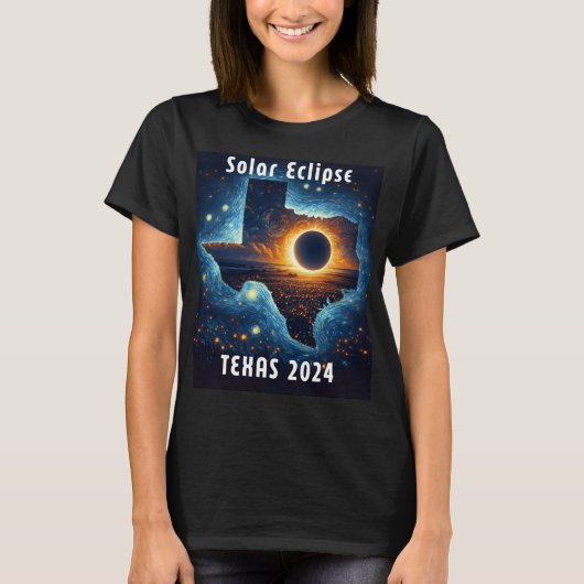 Eclipse 太陽の 2024星空の夜 tシャツ (正面)