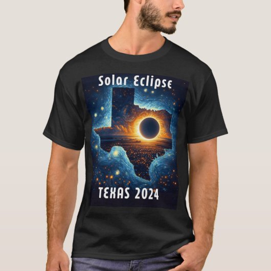 Eclipse 太陽の 2024星空の夜 tシャツ (正面)