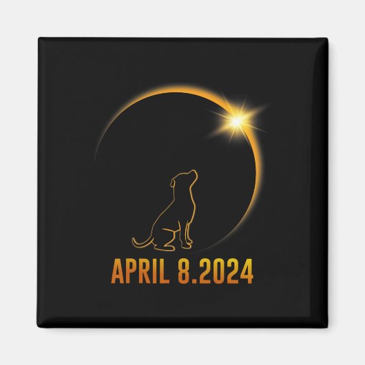 Eclipse 太陽の 2024犬の全体性1 マグネット (正面)