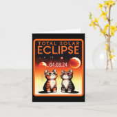 Eclipse 太陽の 2024猫総太陽の食4.08.2 カード (黄色い花)