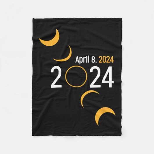 Eclipse 太陽の 2024 フリースブランケット (正面)