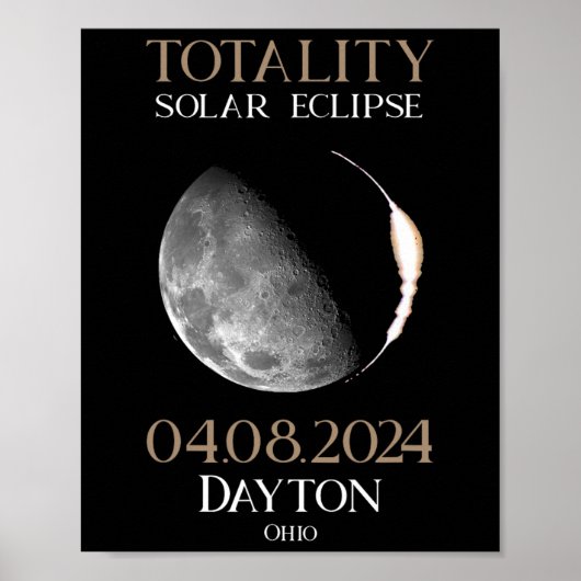 Eclipse 太陽の 2024 04デイトンオハイオ ポスター (正面)