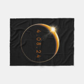 Eclipse 太陽の 2024 040824 Eclipse フリースブランケット (正面(横))