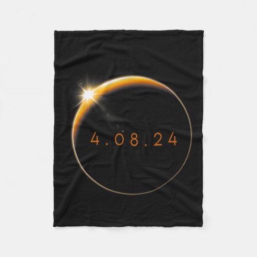 Eclipse 太陽の 2024 040824 Eclipse フリースブランケット (正面)