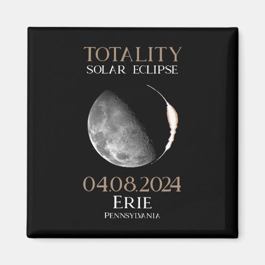 Eclipse 太陽の 2024 04.08.24エリーペンシルバニア マグネット (正面)