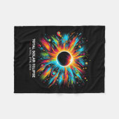 Eclipse 太陽の 2024 04.08.24 Eclipse Mens Womens Ki フリースブランケット (正面(横))