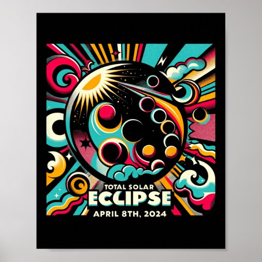 Eclipse 太陽の 2024 04.08.24 Eclipse Mens Womens Ki ポスター (正面)