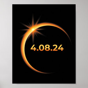 Eclipse 太陽の 2024 America Totality 04 08 24 Sprin ポスター