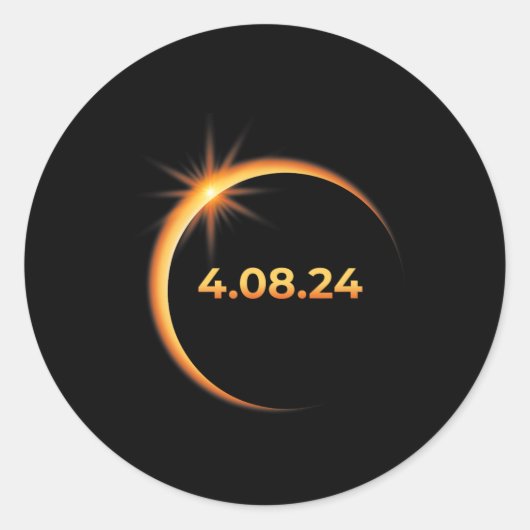 Eclipse 太陽の 2024 America Totality 04 08 24 Sprin ラウンドシール (正面)