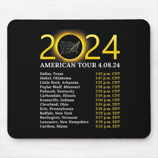 Eclipse 太陽の 2024 American Tour 2024 Totality Tot マウスパッド (正面)