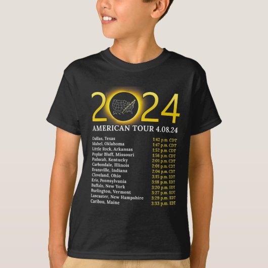 Eclipse 太陽の 2024 American Tour 2024 Totality Tot Tシャツ (正面)