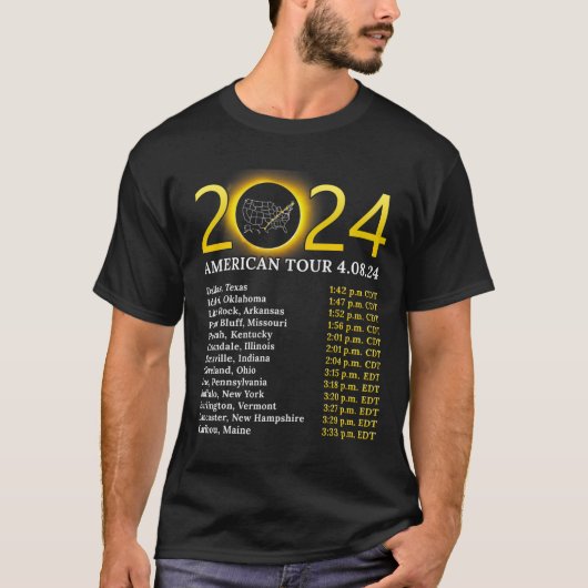 Eclipse 太陽の 2024 American Tour 2024 Totality Tot Tシャツ (正面)