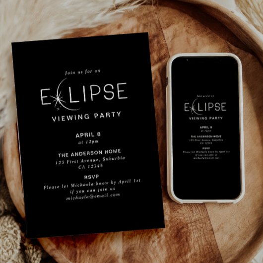 Eclipse 太陽の 2024 Eclipse表示パーティー 招待状