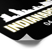 Eclipse 太陽の 2024 Indianapolis Skyline Indiana Ec ポスター (角)
