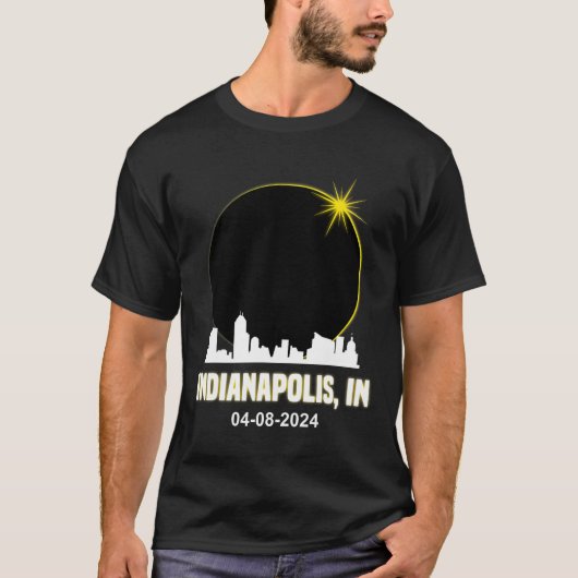 Eclipse 太陽の 2024 Indianapolis Skyline Indiana Ec Tシャツ (正面)