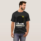 Eclipse 太陽の 2024 Indianapolis Skyline Indiana Ec Tシャツ (正面フル)