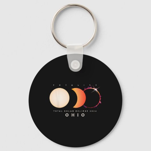 Eclipse 太陽の 2024 Ohio Total Eclipse America Garp キーホルダー (正面)