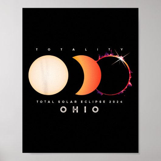 Eclipse 太陽の 2024 Ohio Total Eclipse America Garp ポスター (正面)