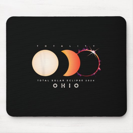 Eclipse 太陽の 2024 Ohio Total Eclipse America Garp マウスパッド (正面)