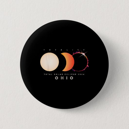 Eclipse 太陽の 2024 Ohio Total Eclipse America Garp 缶バッジ (正面)