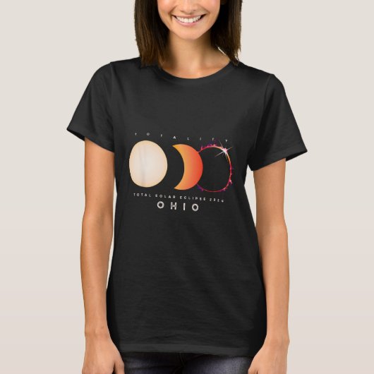 Eclipse 太陽の 2024 Ohio Total Eclipse America Garp Tシャツ (正面)