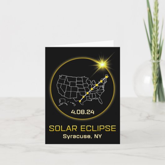 Eclipse 太陽の 2024 Syracuse Ny New York Totality E カード (正面)