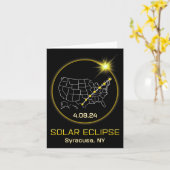 Eclipse 太陽の 2024 Syracuse Ny New York Totality E カード (黄色い花)