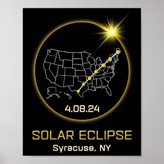 Eclipse 太陽の 2024 Syracuse Ny New York Totality E ポスター (正面)