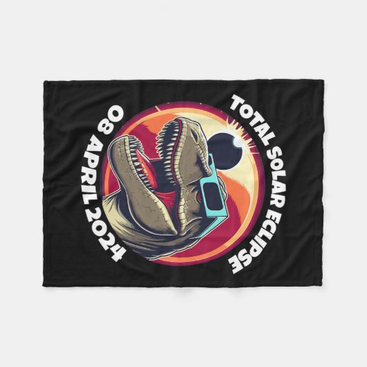 Eclipse 太陽の 2024 Tレックスを使用したEclipse Gles フリースブランケット (正面(横))