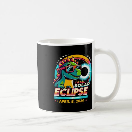Eclipse 太陽の 2024 Tレックス着用ガ太陽のラス コーヒーマグカップ (右)