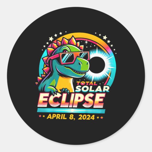 Eclipse 太陽の 2024 Tレックス着用ガ太陽のラス ラウンドシール (正面)
