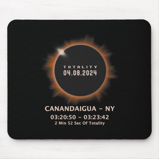 Eclipse 太陽の 2024 Totality 04.08.24 New York Ny マウスパッド (正面)