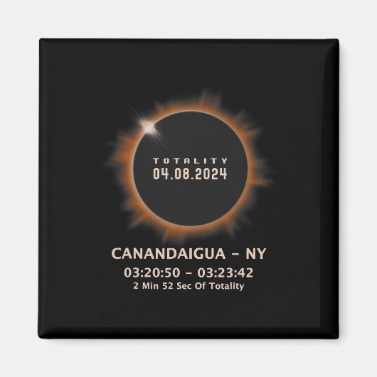 Eclipse 太陽の 2024 Totality 04.08.24 New York Ny マグネット (正面)