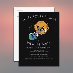 Eclipse 太陽の 2025写真爆弾の表示招待状 インビテーションポストカード