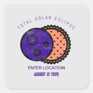 Eclipse 太陽の 2026カスタムの合計 スクエアシール