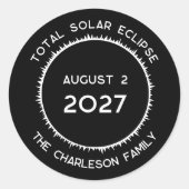 Eclipse 太陽の 2027の総パーソナライズされた数 ラウンドシール (正面)