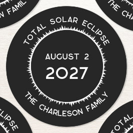 Eclipse 太陽の 2027の総パーソナライズされた数 ラウンドシール
