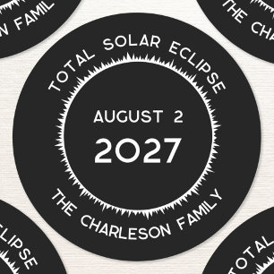 Eclipse 太陽の 2027の総パーソナライズされた数 ラウンドシール