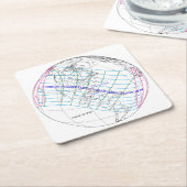 Eclipse 太陽の 2045のグローバルパス合計 スクエアペーパーコースター (アングル)