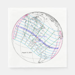 Eclipse 太陽の 2045のグローバルパス合計 スタンダードランチョンナプキン